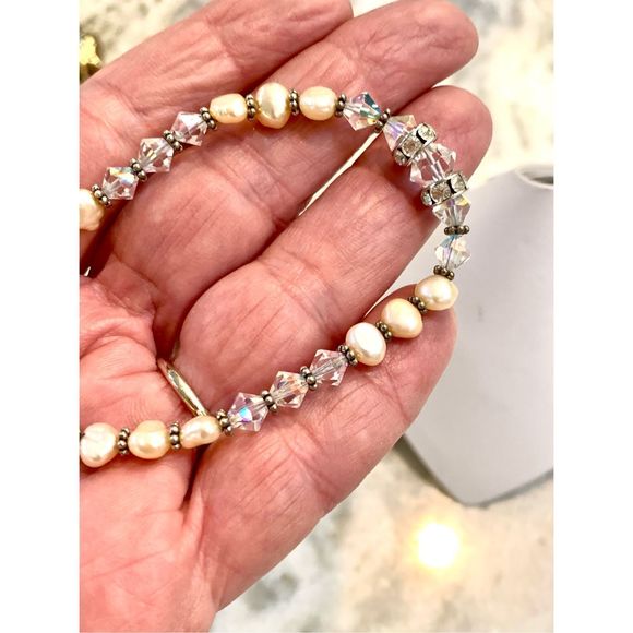 Pearls and Austria Crystals Bracelet #handmade #valentine - Picture 6 of 6